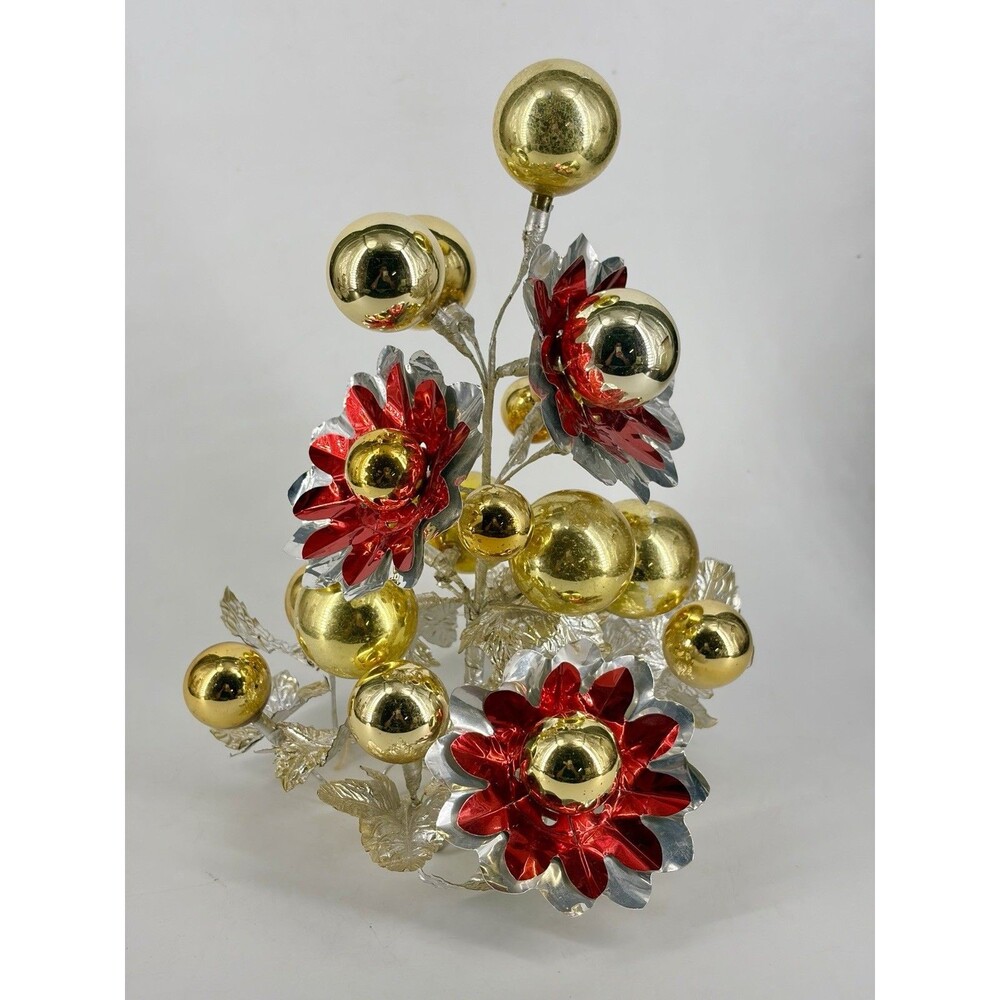 Vintage Christmas Ball Cluster Mercury Glass Leaves Flower Reflectors Japan
